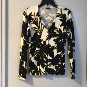 Ann Taylor button up cardigan side rouching NWOT